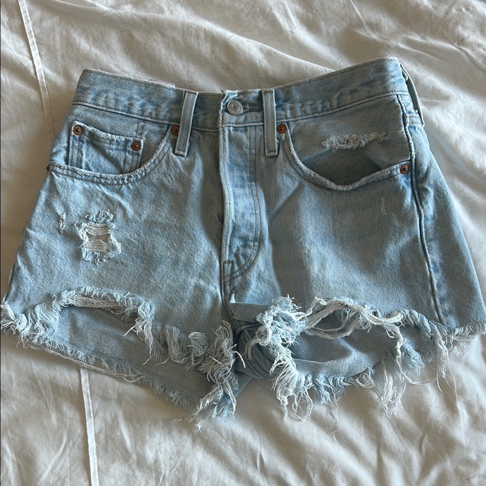 LEVI 501 Distressed Denim Shorts